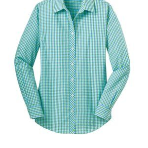 Port Authority ladies gingham blouse